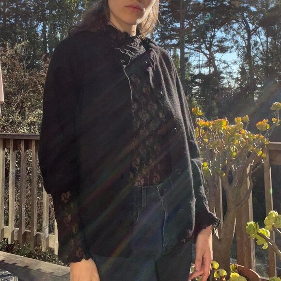 Designer black 100% cashmere cardigan - Picture 3 of 8